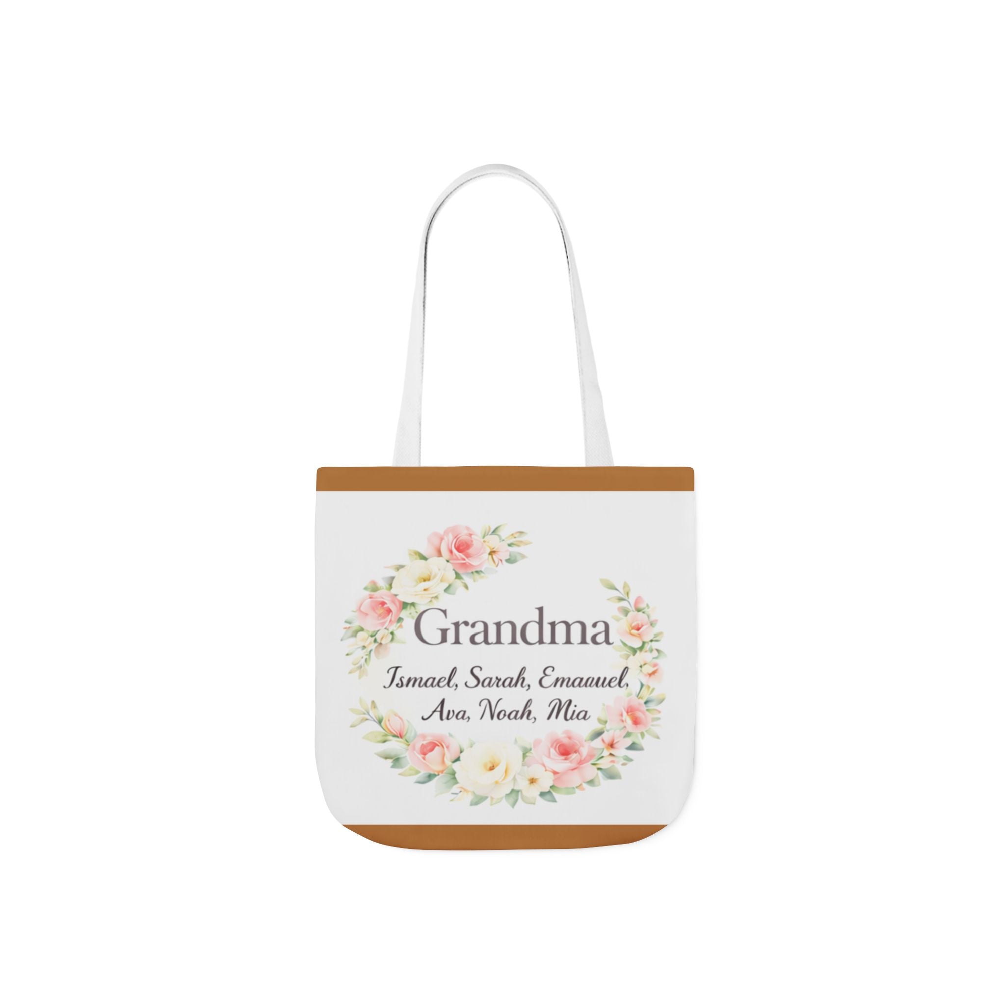 Grandma Floral Wreath Canvas Tote
