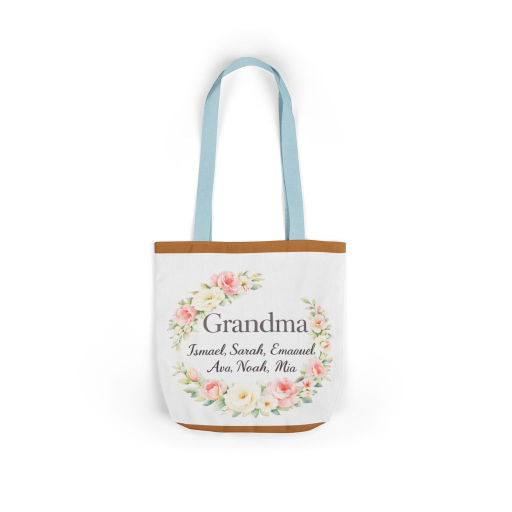 Grandma Floral Wreath Canvas Tote