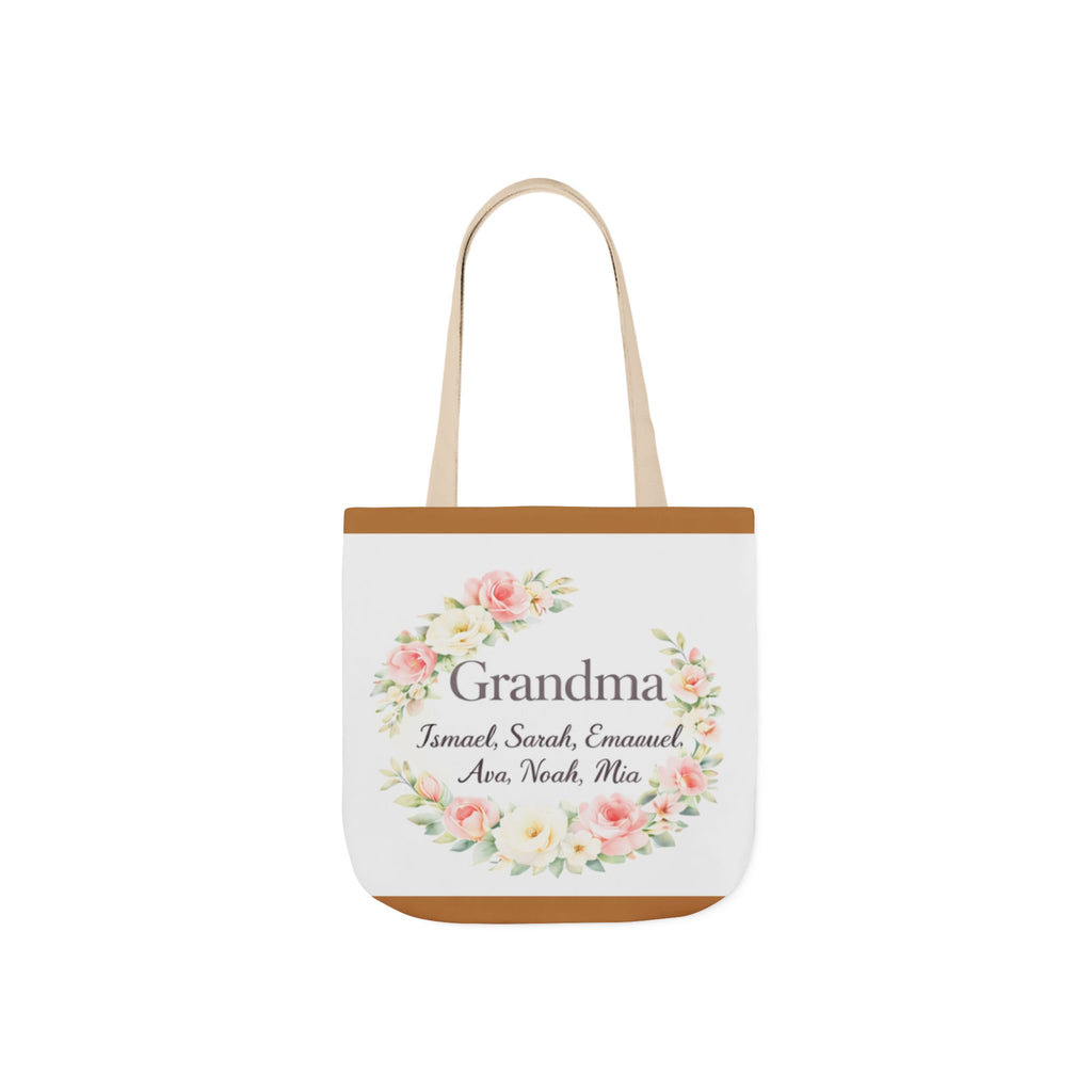 Grandma Floral Wreath Canvas Tote