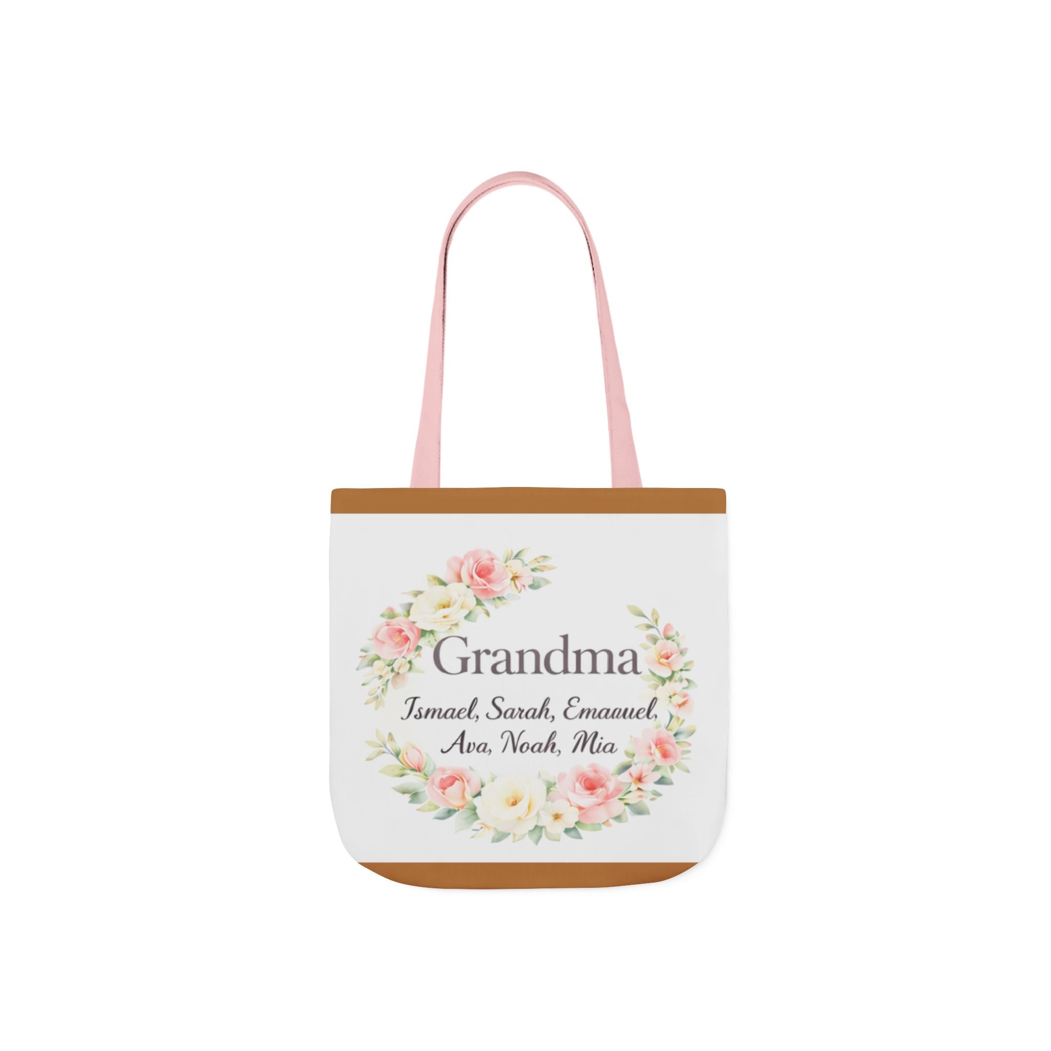 Grandma Floral Wreath Canvas Tote