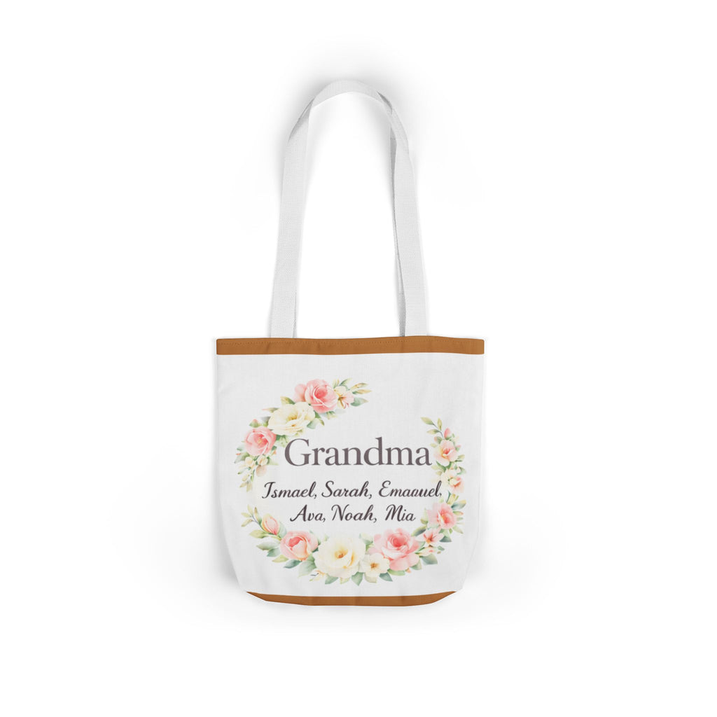 Grandma Floral Wreath Canvas Tote