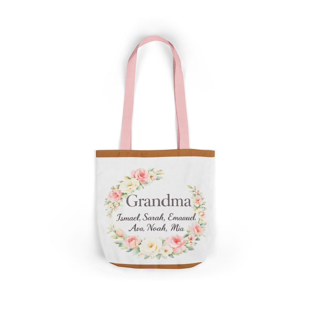 Grandma Floral Wreath Canvas Tote