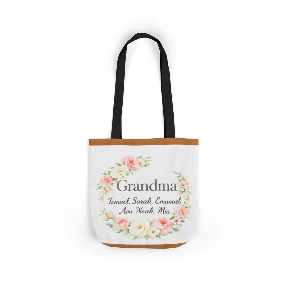 Grandma Floral Wreath Canvas Tote
