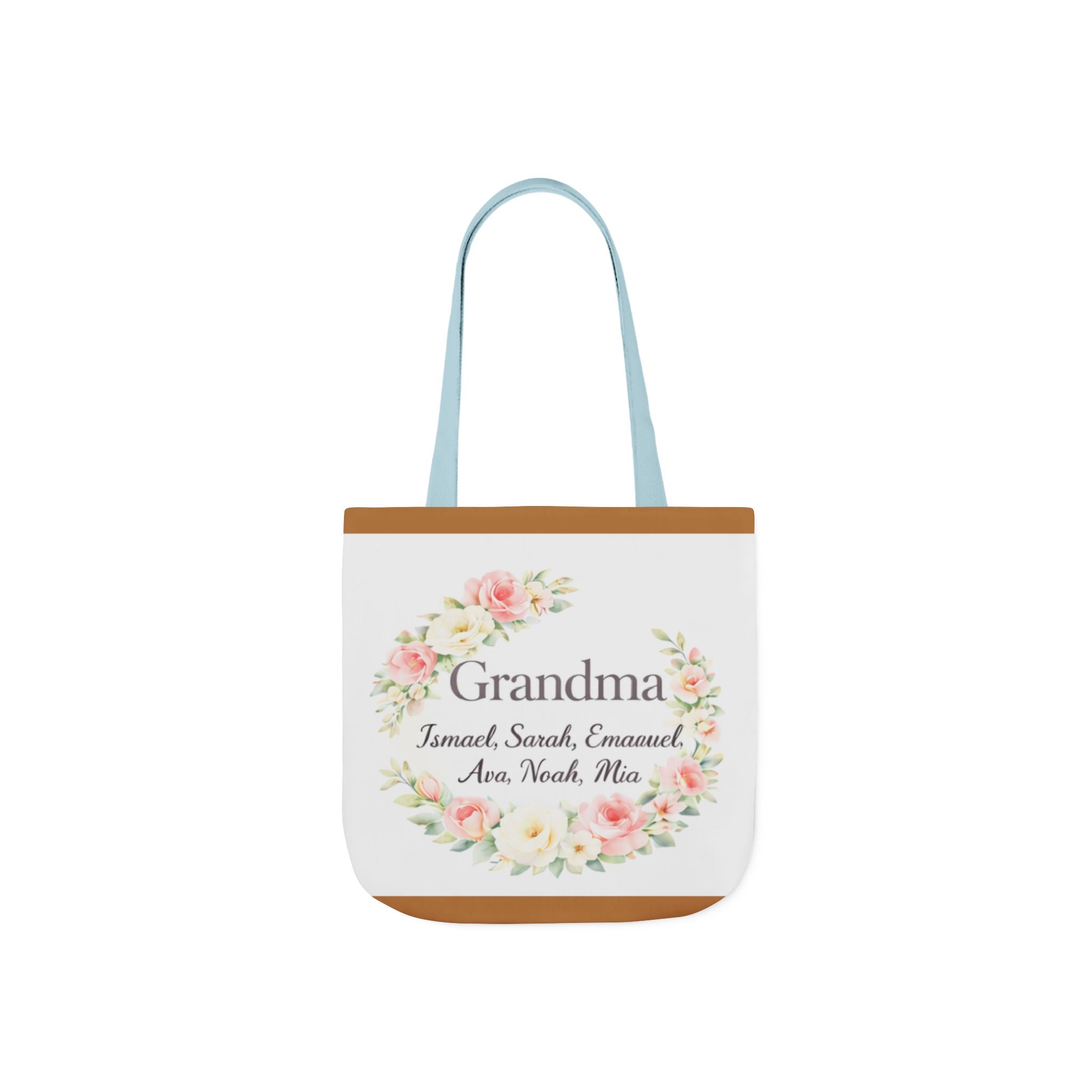 Grandma Floral Wreath Canvas Tote
