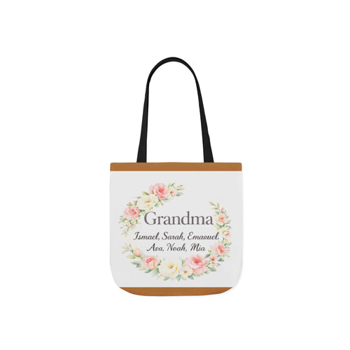 Grandma Floral Wreath Canvas Tote