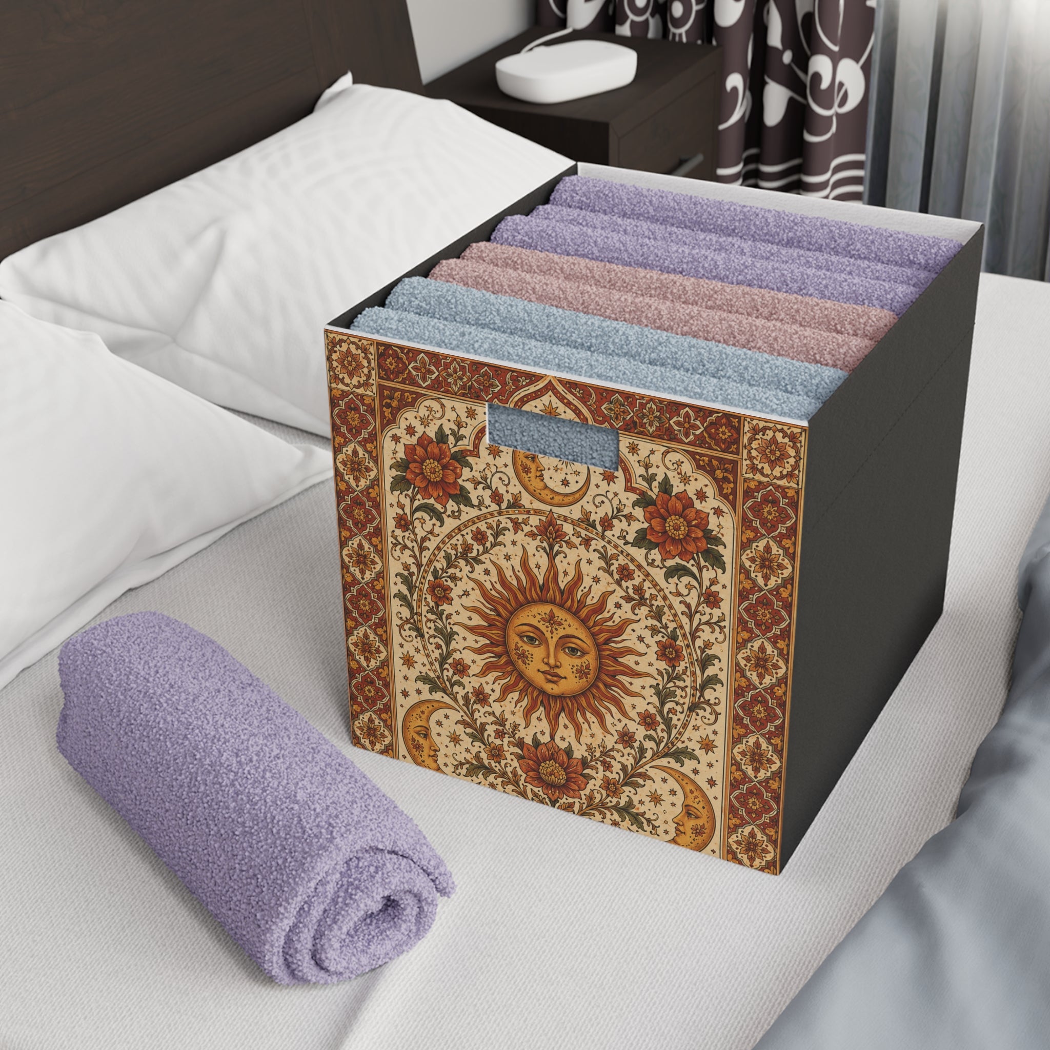 Bohemian Sun Tapestry Felt Storage Box